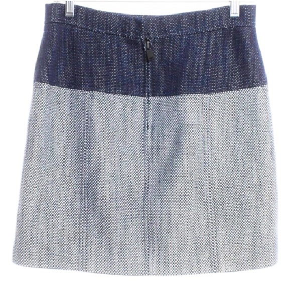 Tibi Mini Skirt Blue Color Block Tweed Zippers - Picture 3 of 4
